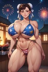 1girls 4th_of_july ai_generated alternate_version_available american_flag_bikini bikini bythebrokenone cameltoe chun-li cleavage curvy erect_nipples female gigantic_breasts huge_areolae huge_ass nai_diffusion puffy_nipples stable_diffusion street_fighter swimsuit thick_lips voluptuous wide_hips