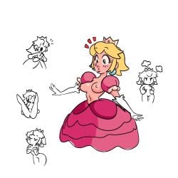 angry breasts charm domnirch exposed_breasts mario_(series) posing princess_peach surprised undressed