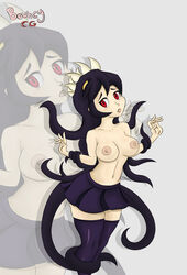 1girls bouncycg breasts female female_only filia_(skullgirls) monster red_eyes samson_(skullgirls) skirt skullgirls solo tentacle