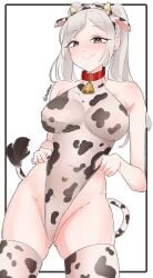 1girls alternate_costume animal_ear_hairband animal_ears animal_print ass_visible_through_thighs bell breasts brown_eyes closed_mouth covered_navel cow_bell cow_ears cow_girl cow_horns cow_print eyelashes fake_animal_ears fake_tail female female_only fire_emblem fire_emblem_awakening hairband headband inset_border large_breasts leotard long_hair neck_bell nintendo print_leotard print_thighhighs robin_(female)_(fire_emblem) robin_(fire_emblem) robin_(fire_emblem)_(female) serafineart1001 simple_background skindentation smile solo standing tail thighhighs twintails white_background white_hair