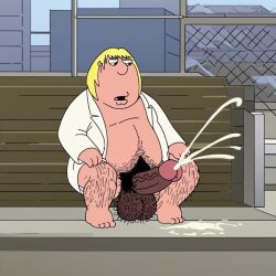 1boy ai_generated chris_griffin chubby_male family_guy fat_man horsecock hyper_penis male_only