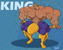 69yano69 bodybuilder bulge furry hyper hyper_balls hyper_bulge hyper_cock hyper_genitalia hyper_muscles hyper_penis hyper_testicles king_(tekken) male male_only muscles muscular muscular_arms muscular_male pecs tekken