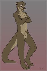 2013 balls grin male male_only mustelid nude otter sheath solo tikky