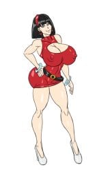 1female 1girls ass big_ass big_breasts big_butt black_hair breasts dragon_ball dragon_ball_super dragon_ball_z earrings female heels high_heels sun1sol videl videl_(dragon_ball_super)