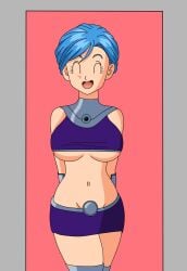 bitch blue_hair breasts bulma_briefs closed_eyes cosplay dragon_ball dragon_ball_super female hooker large_breasts miniskirt nude open_mouth pervert pervert_female prostitute prostitution setthh98 short_hair skirt starfire starfire_(cosplay)