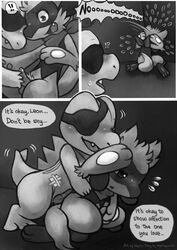 comic erection gay handjob haychel male nintendo no_humans penis pokemon riolu shy totodile video_games