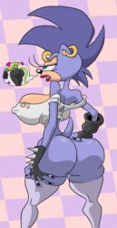 1girls 2d anthro anus ass big_breasts blue_eyes blue_hair bottomless breasts clothing deadly_six ear_piercing erect_nipples female frown gloves gusty_the_hedgehog_(slb) hair heart hedgehog huge_ass mohawk nipples piercing sega slb sonic_(series) sonic_lost_world sonic_the_hedgehog_(series) torn_clothing zeena zeti zeti_(species)