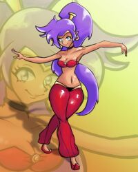 1girls 2024 ass big_breasts blue_eyes breasts curvy curvy_female curvy_figure eldexman female female_only femele purple_hair sfw shantae shantae_(character) solo tagme thighs