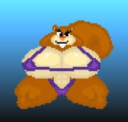 animated big_breasts bikini furry huge_breasts pixel_animation pixel_art sandy_cheeks spongebob_squarepants spongebob_squarepants_(series) the_inclined_trunk thick_thighs