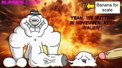 2025 3boys amateur_artist banana banana_for_scale comedy cum cum_monster cum_slime cumshot cyclops drooling ejaculorr_(surrealcock) explosion explosion_background funny humor jizzmo_(surrealcock) no_nut_november original original_character original_characters shitpost slime slime_boy slime_monster surrealcock tagme unseen_character unseen_male
