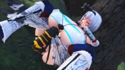 1girls 1monster 3d anastasia123mmd big_breasts big_nipples breasts insects interspecies large_breasts monster_hunter mosaic_censoring nipple_bulge no_panties puffy_nipples short_hair touhou white_hair youmu_konpaku zoophilia