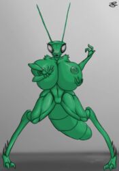 1girls 7:10 anthro anthro_only anthrofied arthropod arthropod_abdomen arthropod_girl arthropod_humanoid big_breasts blush breast_expansion breast_grab breasts completely_nude dungeons_and_dragons female female_only full_body green_nipples huge_breasts humanoid insect_humanoid insects large_breasts looking_at_viewer mantis multi_arm multi_limb naked nipples nude nude_female nudity plain_background pussy sentientsocks solo solo_female standing thri-kreen