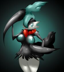 1girls anthro breasts darkrai elpatrixf female female_gallade fusion gallade green_nipples hybrid nintendo pokemon pokemon_(species) sketch solo tagme thick_thighs video_games