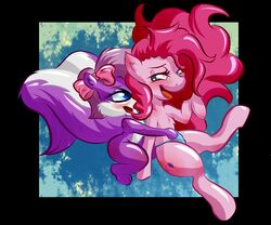 2013 anthro blue_eyes bow crossover cutie_mark duo equine female fifi_la_fume fingering friendship_is_magic furry hair horse interspecies my_little_pony panties pink_fur pink_hair pinkie_pie_(mlp) pony purple_fur skunk snus-kun straight_hair tiny_toon_adventures tiny_toons tongue underwear warner_brothers yuri