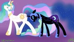 2013 alicorn anus blue_eyes blue_hair closed_eyes crown cutie_mark dark_persona english_text equine female feral friendship_is_magic hair helmet horn horse improvised_dildo incest insertion multicolored_hair my_little_pony nightmare_moon_(mlp) penetration pony princess_celestia_(mlp) princess_luna_(mlp) pussy pussy_juice sibling siblings sister sisters text toodledipsy vaginal_penetration white_fur wings yuri