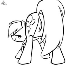 2013 animated ass black_and_white cutie_mark equine friendship_is_magic hair half-closed_eyes horse monochrome my_little_pony pegasus pony presenting presenting_hindquarters pussy rainbow_dash_(mlp) smile solo standing straight_hair themanesex wings