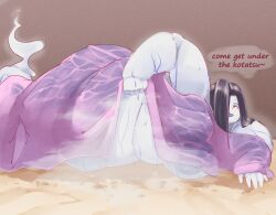 1girls bbw black_hair cooooookin fat fat_female fat_fetish female ghost ghost_girl himani kotatsu overweight overweight_female sweat sweating sweaty sweaty_body