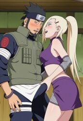 1boy 1girls after_kiss age_difference ai_generated ass beard big_ass big_breasts black_eyes black_hair black_hair_male blonde_hair blonde_hair_female blush breasts cheating cheating_husband clothing erection facial_hair female hair_over_one_eye handjob handjob_over_clothes highres holding_penis indoors ino_yamanaka light-skinned_female light-skinned_male light_skin looking_at_another looking_at_penis male male/female male_and_female_focus medium_breasts naruto naruto_(series) naruto_shippuden nude older_male older_male_and_younger_female penis penis_grab ponytail sarutobi_asuma sex short_hair spiky_hair straight sweat teacher_and_student teenage_girl teenager uncensored upper_body younger_female zzz7