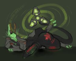 after_vore animal_genitalia balls big_balls canid canine canis cock_vore english_text feral genitals glowing hi_res huge_balls hypnosis hypnotizing_viewer l0ne looking_at_viewer machine male mammal mind_control nude penile penis robot robot_feral sheath simple_background solo suggestive suggestive_pose tail text unknown_artist vore wolf