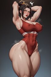 ai_generated armpits athletic athletic_female avatar_the_last_airbender azula covered_nipples covered_pussy huge_boobs huge_breasts huge_hips huge_thighs large_ass large_butt large_thighs massive_ass massive_butt muscle_girl nipples_bulge nipples_covered nipples_visible_through_clothing red_lipstick swimsuit tight_clothes tight_clothing view_from_below viewed_from_below