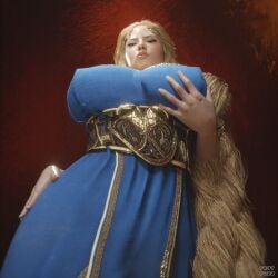 big_breasts big_hips big_thighs blonde_female blonde_hair boss frutplzz god_of_war housewife looking_down milf mommy_kink sif_(god_of_war)