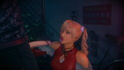 1female 1male 3d animated blonde_hair condom lewdgazer ling_xiaoyu male/female shorter_than_one_minute sound tagme tekken video