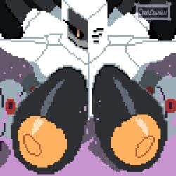 big_breasts cheelseydraw glados massive_breasts pixel_art robot robot_girl robot_humanoid