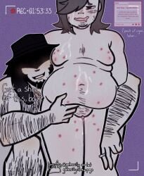 007n7 007n7_(forsaken) belly_grab cigarette cigarette_burn cum cumshot_on_body cumshot_on_chest cumshot_on_face dialogue drooling fat_male fat_rolls forsaken_(roblox) gatosilly male_with_breasts muscular_male recording robloxian self_upload strawpage_request trans_man transmasc