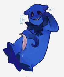 1boy 1male 1monster 2025 2d 2d_(artwork) 2d_artwork black_eyes blue_body blue_bow blue_collar blue_imaginary_friend_(pressure) blue_skin blush blushing_male bow bow_collar butcherabbit cock cock_out collar color colored creature cute digital digital_art digital_drawing digital_drawing_(artwork) digital_media digital_media_(artwork) male male_focus monster non-human nonhuman one_color_background penis penis_out precum prehensile_penis pressure_(roblox) roblox roblox_game solid_color_background solo solo_focus solo_male tentacle_arms wet_penis
