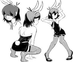 1other androgynous artist_request blush bunnysuit deltarune kris_(deltarune) kris_is_nonbinary nonbinary solo_femboy solo_focus suggestive
