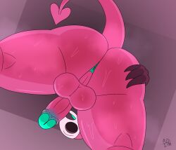 anthro anus asizeimock ass balls big_balls big_butt big_penis bodily_fluids facesitting facesitting_pov genitals hi_res imminent_facesitting imp looking_at_viewer looking_down looking_down_at_viewer male mancubus nescence_(asizeimock) penis perineum sitting_on_another solo succubus sweat sweaty_balls sweaty_butt sweaty_genitalia