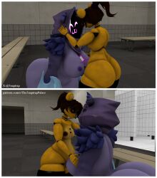3d_(artwork) 5naptrap animal_humanoid animatronic arc_system_works ass bathroom bear bedroom_eyes big_breasts big_butt blazblue blue_eyes breasts brown_hair brown_nipples clothing digital_media_(artwork) duo epic_games feathers female five_nights_at_freddy's fortnite fortnite:_battle_royale fredbear_(fnaf) fur glowing glowing_eyes hair hi_res holding_breast holding_head hoodie humanoid larger_female looking_at_another looking_at_partner machine male male/female mammal mammal_humanoid metallic_body narrowed_eyes nipples patreon penis_in_breast ponytail purple_body purple_clothing purple_face purple_glow purple_hoodie purple_nipples purple_topwear raven_team_leader robot robot_humanoid scott_cawthon scottgames seductive size_difference smaller_male smile smiling_at_another smiling_at_partner source_filmmaker_(artwork) taokaka text thick_thighs topwear url ursid_humanoid ursine wide_hips yellow_body