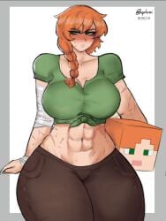 1girls abs alex_(minecraft) avoiding_eye_contact bandage bandaged_arm bandages baphoavi big_thighs blush blush_lines blushed_face blushing_female blushing_profusely braid braided_hair braided_ponytail child_bearing_hips cropped_legs curvaceous curvaceous_ass curvaceous_body curvaceous_female curvaceous_figure curvaceous_hips curvaceous_thighs curvy curvy_ass curvy_body curvy_female curvy_figure curvy_hips curvy_thighs enormous_thighs female female_focus female_only fit fit_female freckles freckles_on_chest freckles_on_face gigantic_thighs green_clothing green_eyes green_shirt heavy_blush huge_thighs large_thighs looking_away mask massive_thighs meaty_thighs minecraft mojang muscular muscular_female orange_hair scar scars scars_all_over scars_on_arm skull_crushing_thighs slim_waist solo solo_female solo_focus sweat sweatdrop sweating sweaty sweaty_body thick_hips thick_legs thick_thighs thin_waist thunder_thighs wide_hipped_female wide_hips