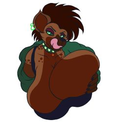 1girls 2d anthro bedroom_eyes big_breasts breast_grab breast_lift breasts breasts_bigger_than_head brown_body brown_fur brown_hair bust_portrait busty choker cleavage collar collarbone countershade_arms countershade_face countershading digital_drawing_(artwork) ear_piercing earrings edit eyelashes eyeliner featureless_breasts female female_only flat_colors furrowed_brow furry gloves_(marking) grabbing_breasts grabbing_own_breast green_eyes green_sclera half-closed_eyes head_tilt hoop_earrings huge_breasts hyenid_(species) jacket jacket_partially_removed jadethedoe licking_lips mascara mohawk oc open_jacket original_character picothetrap presenting presenting_breasts raised_eyebrows slit_pupils snout solo spots straps tank_top tongue tongue_out transparent_background two_tone_body two_tone_fur