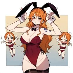 ai_generated bunnysuit female female_only lustfulsketches nami_(one_piece) one_piece