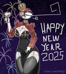 big_breasts breasts countryhumans countryhumans_girl crown happy_new_year night peachfillings serbia_(countryhumans) we1rd_dude_style