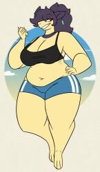 big_breasts breasts cleavage female furry huge_breasts nerdyreindeer pokemon pokemon_(species) slightly_chubby tagme thick_thighs typhlosion wide_hips