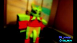 2boys 3d animated big_penis clothing cum cum_on_penis elevator furry furry_male furry_only gnarpy gnarpy_(regretevator) green_body green_penis jerking ktiiejiju666_(roblox) ktiiejiju_(artist) male penis pose regretevator roblox roblox_game robloxian tagme video