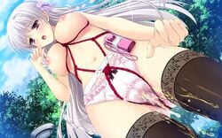 ankoromochi blush bondage braids breasts female game_cg long_hair navel nipples panties purple_eyes rope shitsuji_ga_aruji_wo_erabu_toki thighhighs topless underwear veronica_rubenstadt vibrator white_hair
pee