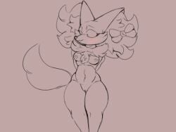 4:3 accessory animated anthro blush bow_ribbon braixen breasts canid canine embarrassed female generation_6_pokemon genitals hair_accessory hair_ribbon hairbow mammal nintendo phoxtrot pokemon pokemon_(species) pussy ribbons short_playtime small_breasts solo tail tail_motion tailwag