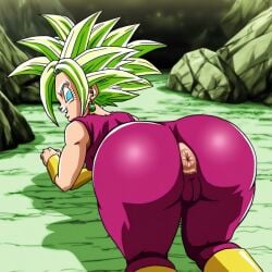 ai_generated asshole big_ass dragon dragon_ball dragon_ball_super female kefla leggings thick_ass thick_legs thick_thighs