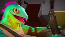 3d animated anthro blowjob climax cum cum_in_mouth cum_outside duo fellatio fortnite furry gay genitals irrumatio licking_penis lizzik_(fortnite) male/male male_only oral oral_penetration penetration penile penis penis_in_mouth rufus_(fortnite) scalie sex sound sucking_penis tagme throbbing_penis tongue tongue_out tongue_out_blowjob tonguejob twitchyanimation video voice_acted