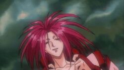 1990 1990s_(style) 1995 animated animated breasts demon demon_girl female hikimayu japanese_clothes kimono lipstick long_hair lowres makeup medium_breasts nipples open_clothes princess red_eyes red_hair retro_artstyle smile spiked_hair tagme undressing urotsukidouji very_long_hair yoenki_(urotsukidouji)