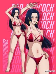 1girls 2d 2d_(artwork) 2d_artwork adult adult_female arm_above_head arm_up armpit armpit_crease armpit_peek armpits ass_visible_through_thighs bare_armpits bare_arms bare_belly bare_calves bare_chest bare_hands bare_hips bare_knees bare_legs bare_midriff bare_navel bare_shoulders bare_skin bare_thighs bare_toes barefoot belly belly_button big_breasts bikini bikini_bottom bikini_only bikini_top black-haired_female black_hair blue-eyed_female blue_eyes boa_hancock breasts busty busty_female busty_girl calves cleavage collarbone curtained_hair digital digital_art digital_drawing digital_drawing_(artwork) digital_media digital_media_(artwork) earrings elbows exposed_armpits exposed_arms exposed_belly exposed_chest exposed_hips exposed_legs exposed_midriff exposed_navel exposed_shoulders exposed_skin exposed_thighs exposed_toes feet female female_focus female_only fingernails fingers full_body groin hairless_armpits half_naked half_nude halterneck hand_above_head hand_up high_resolution highres hourglass_figure inguinal_crease inguinal_ligament knees large_boobs large_breasts lean_figure legs long_hair looking_at_viewer martinpunk mature mature_female midriff nail_polish nails naked naked_female naked_woman narrow_waist navel nude nude_female nudity one_piece parted_bangs posing posing_for_the_viewer presenting_armpit red_background red_bikini red_bikini_bottom red_bikini_top red_fingernails red_nail_polish red_nails red_swimsuit red_swimwear semi_nude shaved_armpits shoulders simple_background slender_body slender_waist slim_waist snake_earrings solo standing string_bikini swimsuit swimwear thick_thighs thigh_gap thighs toes wide_hips