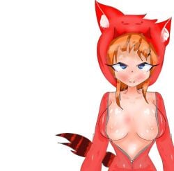 1girls arsenal_(rolve) artist_request breasts breasts_out open_clothes red_panda red_panda_(rolve) roblox robloxian rolve solo source_request