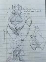 anthro backsack balls concept_art drawing eyeless male overweight_male penis size_difference slug tail the_mender_(zeblackballd) thick_thighs wagging_tail wide_hips ze_blackball.d zeblackballd_(artist)