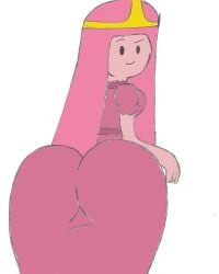 1girls 2014 adventure_time ass ass_focus big_ass bubble_butt cartoon_network deviantbuu_427 female female_only grin huge_ass long_hair looking_at_viewer looking_back pink_body pink_hair princess_bubblegum rear_view smile smug smug_grin solo solo_female thick_thighs