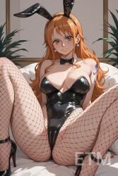 ai_generated bunnysuit etm_ai female female_only nami_(one_piece) one_piece