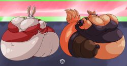 bbw big_breasts breasts character_request cleavage female furry huge_breasts inflation mad_n_evil overweight tagme thick_thighs weight_gain wide_hips