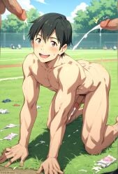 ai_generated anime bara gay hentai kl_99 male male/male male_only morishima_hodaka tenki_no_ko yaoi